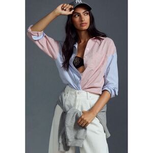 Maeve by Anthropologie * The Bennet Buttondown Shirt Mixed Stripe edition Cotton
